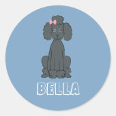 Het glimlachen van de zwarte hond ronde sticker (Voorkant)