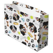 Het glimlachen van Dog Bernese Mountain Dog Groot Cadeauzakje (Achterkant Gekanteld)