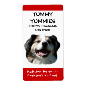 Het glimlachen van Dog Doggie behandelt keukenetik Etiket