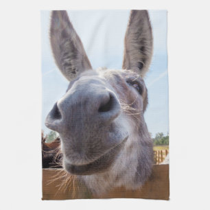 Het glimlachen van Donkey Kitchen Towel Theedoek