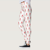 Het glimlachen van Elf Red Pet Winter Holiday Kers Leggings (Links)