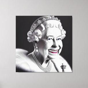 Het glimlachen van gekruiste koningin Elizabeth Wa Canvas Afdruk