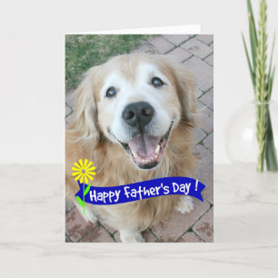 Het glimlachen van Golden Retriever Fathers Day Kaart