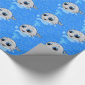 Het glimlachen van grappige baby walvis cadeaupapier (Hoek)