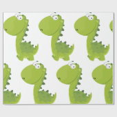 Het glimlachen van Green Dino Cadeaupapier (Vlak)