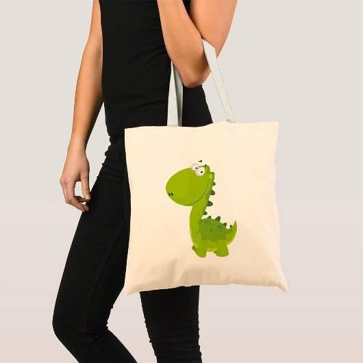 Het glimlachen van Green Dino Tote Bag