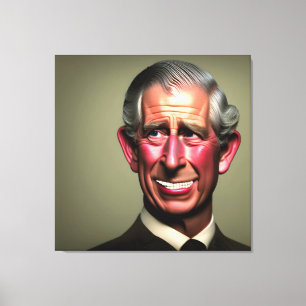 Het glimlachen van King Charles III Wall Art Canvas Afdruk