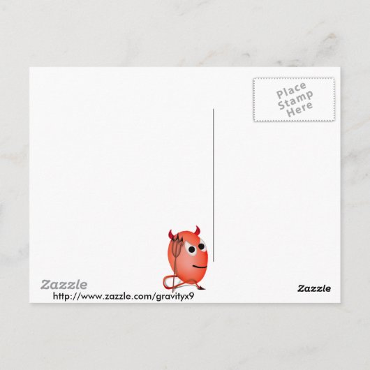 Het glimlachen van Little Devil'ed Egg Briefkaart (Achterkant)