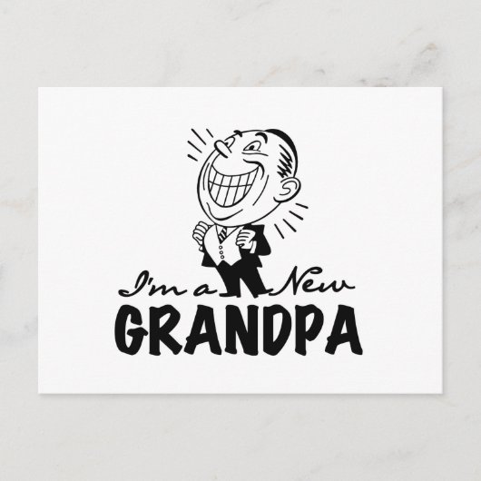 Het glimlachen van nieuwe Grandpa T-shirts en cade Briefkaart (Voorkant)