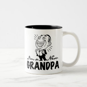Het glimlachen van nieuwe Grandpa T-shirts en cade Tweekleurige Koffiemok