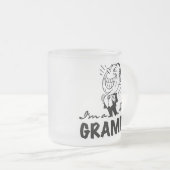 Het glimlachen van nieuwe grijze T-shirts en cadea Matglas Koffiemok (Voorkant rechts)