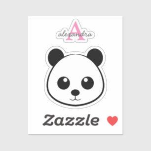 Het glimlachen van panda-gezicht Monogram Sticker