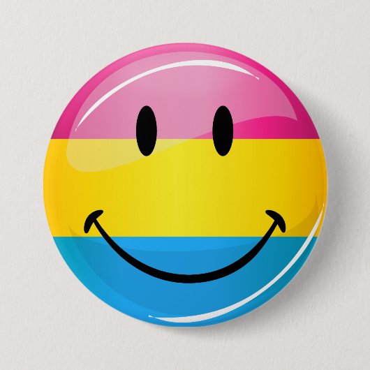 Het glimlachen van Pansexual Pride Flag Ronde Button 7,6 Cm (Voorkant)