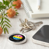 Het glimlachen van Pansexual Pride Flag Sleutelhanger (Zijkant)