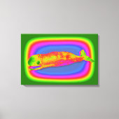 het glimlachen van psychedelisch walvisdoek canvas afdruk (Voorkant)