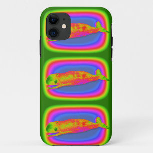 het glimlachen van psychedelische walvissen telefo iPhone 11 hoesje