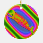 het glimlachen van psychedelische walvisversiering keramisch ornament (Achterkant)