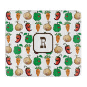 Het glimlachen van Veggies Monogrammed Snijplank (Voorkant)