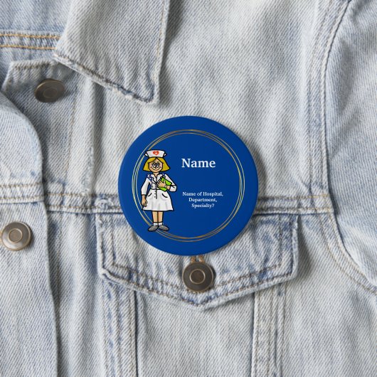 Het glimlachen van Verpleegkundige Button om aan t (In situ)