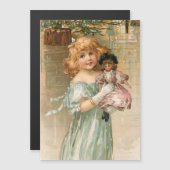 Het glimlachen van Victoriaans meisje met Doll bij (Voorkant / Achterkant)