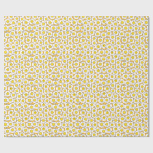 Het glimlachen van White Daisies Summery Pattern Cadeaupapier (Vlak)