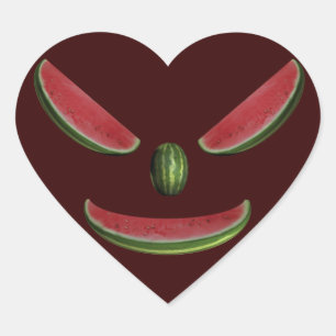 Het glimlachen Watermeloenen Hart Sticker