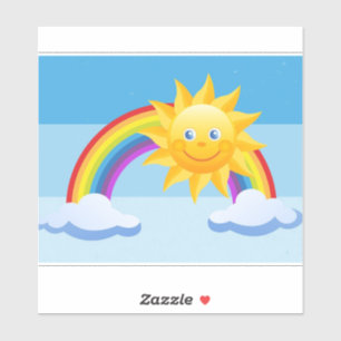 Het glimlachen Zon Aangepast gesneden Vinylsticker Sticker