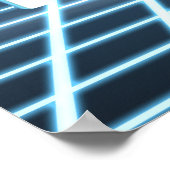 Het gloeien 3D-Net met klantgerichte tekst Poster (Hoek)