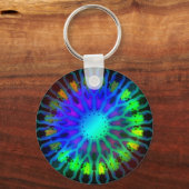 Het gloeien in de Dark Kaleidoscope kunst Sleutelhanger (Voorkant)