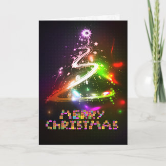 Het Gloeiende Cristmas Wenskaart van de kerstboom Feestdagen Kaart