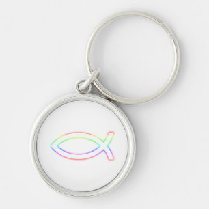 Het Gloeiende Symbool van Christelijke Vissen Sleutelhanger
