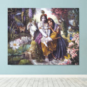 Het goddelijke liefdevolle paar canvas afdruk (Insitu (Houten vloer))