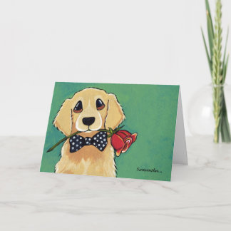 Het golden retriever met nam | dankt u kaardt toe bedankkaart