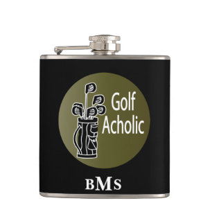 Het Golf Aholic van het monogram Heupfles