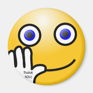 Het golven emoticon dankt u! magneet
