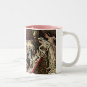 Het gooien van de Bouquet Tweekleurige Koffiemok
