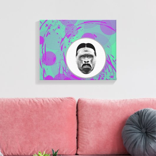 Het Gorilla Wrapped Canvas Afdruk (Insitu (Woonkamer))