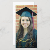 Het goud dankt u de Foto van de Afstuderen van de Bedankkaart (Voorkant / Achterkant)