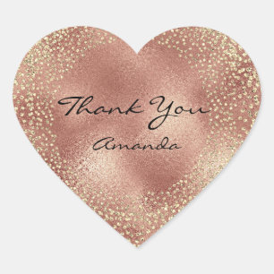 Het goud nam schittert het Magere Hart van het Sticker