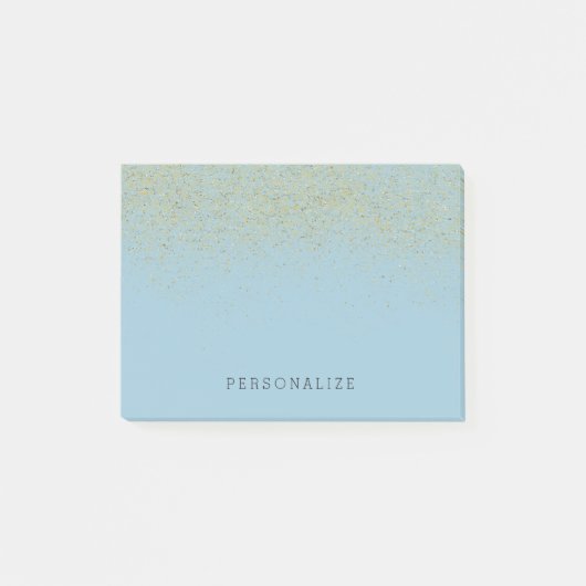 Het goud schittert Stevig Blauw Post-it® Notes (Voorkant)