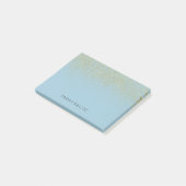 Het goud schittert Stevig Blauw Post-it® Notes (Schuin)