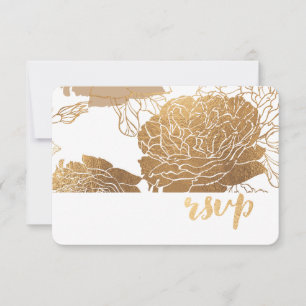 Het Goud Toile Rozen/Faux van PixDezines RSVP Kaartje