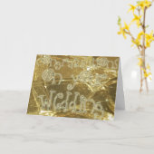 Het Goud van de Typografie van het Huwelijk van Kaart (Gele Bloem)