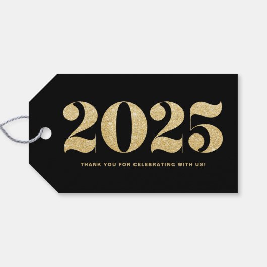 Het Goud van Faux schittert het Gelukkige Cadeaulabel (Achterkant Horizontaal)