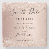 Het goud van het roos van de weddenschap is brute  stenen onderzetter (Voorkant)