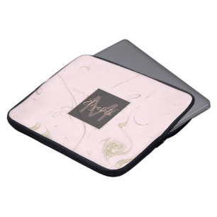 Het goud van Luxe en bloost marmeren afbeelding Laptop Sleeve
