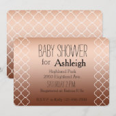 Het gouden baby shower van Quatrefoil van het Kaart (Voorkant / Achterkant)