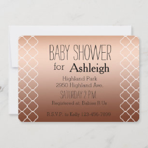 Het gouden baby shower van Quatrefoil van het Kaart