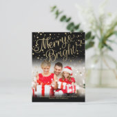 Het gouden Briefkaart van Kerstmis van de Foto van (Staand voorkant)