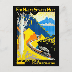 Het Gouden Chersonese, Maleisië, spoorweg, trein, Briefkaart